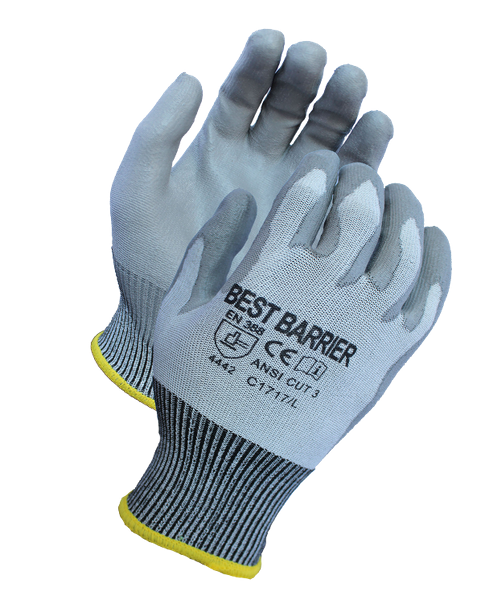 Best Barrier 13 Gauge A4 Cut Resistant Polyurethane Coated Gloves